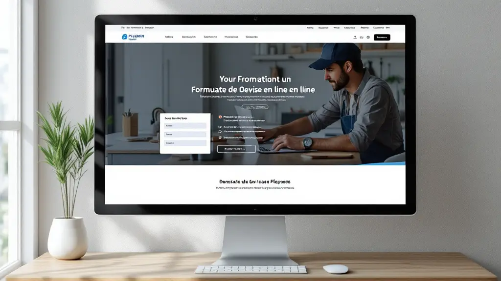 Site professionnel d'un plombier proposant un formulaire de devis en ligne